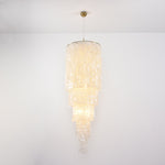 Nerida Shell Chandelier — Natural Shell & Gold Ring Pendant Light