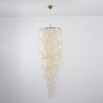 Nerida Shell Chandelier — Natural Shell & Gold Ring Pendant Light