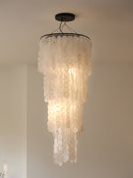 Nerida Shell Chandelier — Natural Shell & Gold Ring Pendant Light
