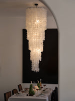 Nerida Shell Chandelier — Natural Shell & Gold Ring Pendant Light