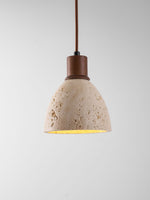 Nerio Pendant Light in Natural Travertine and Wood