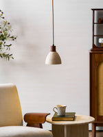 Nerio Pendant Light in Natural Travertine and Wood