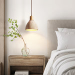 Nerio Pendant Light in Natural Travertine and Wood