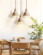 Nerio Pendant Light in Natural Travertine and Wood