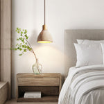Nerio Pendant Light in Natural Travertine and Wood