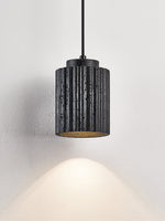 Nero Ridge Pendant Light – Black Travertine Modern Hanging Lamp