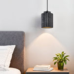 Nero Ridge Pendant Light – Black Travertine Modern Hanging Lamp