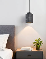 Nero Ridge Pendant Light – Black Travertine Modern Hanging Lamp
