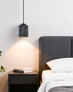 Nero Ridge Pendant Light – Black Travertine Modern Hanging Lamp