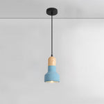Nessa Wood Pendant Light – Sculptural Cement & Wood Island Pendant for Modern Interiors