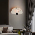 Nevora Alabaster Wall Sconce – Modern Minimalist Fan-Shaped Wall Light