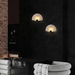 Nevora Alabaster Wall Sconce – Modern Minimalist Fan-Shaped Wall Light