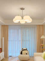 Nickel Persimmon Glass Chandelier – Modern 3 or 5-Light Pendant for Dining Room and Kitchen Island