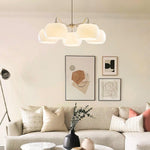 Nickel Persimmon Glass Chandelier – Modern 3 or 5-Light Pendant for Dining Room and Kitchen Island