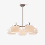 Nickel Persimmon Glass Chandelier – Modern 3 or 5-Light Pendant for Dining Room and Kitchen Island