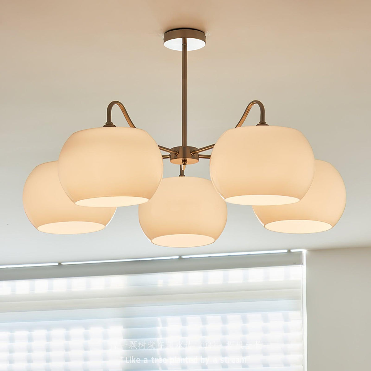 Nickel Persimmon Glass Chandelier – Modern 3 or 5-Light Pendant for Dining Room and Kitchen Island