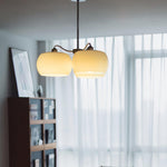 Nickel Persimmon Glass Chandelier – Modern 3 or 5-Light Pendant for Dining Room and Kitchen Island