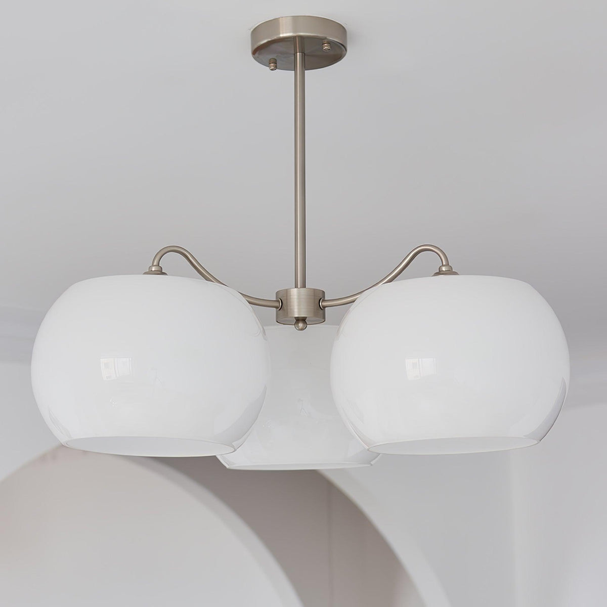 Nickel Persimmon Glass Chandelier – Modern 3 or 5-Light Pendant for Dining Room and Kitchen Island