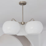 Nickel Persimmon Glass Chandelier – Modern 3 or 5-Light Pendant for Dining Room and Kitchen Island
