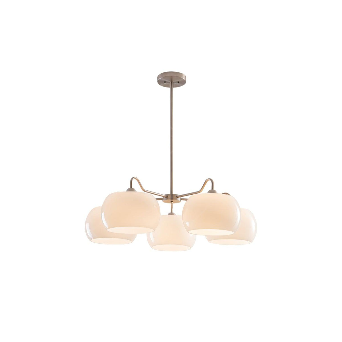 Nickel Persimmon Glass Chandelier – Modern 3 or 5-Light Pendant for Dining Room and Kitchen Island