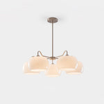 Nickel Persimmon Glass Chandelier – Modern 3 or 5-Light Pendant for Dining Room and Kitchen Island