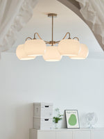 Nickel Persimmon Glass Chandelier – Modern 3 or 5-Light Pendant for Dining Room and Kitchen Island