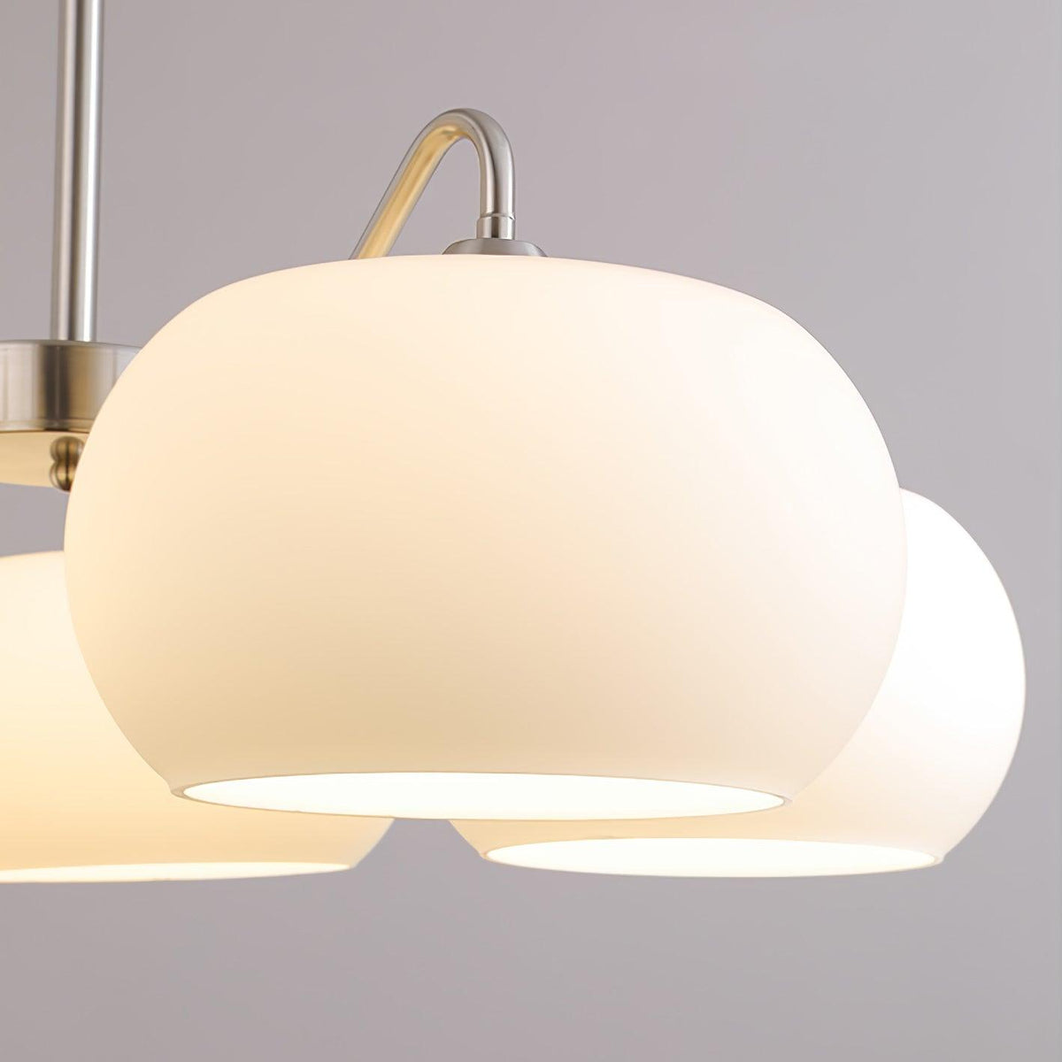 Nickel Persimmon Glass Chandelier – Modern 3 or 5-Light Pendant for Dining Room and Kitchen Island