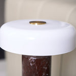Lunara Marble Table Lamp with Opaline Glass Shade