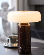 Lunara Marble Table Lamp with Opaline Glass Shade