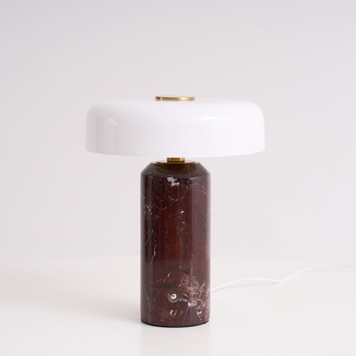 Lunara Marble Table Lamp with Opaline Glass Shade