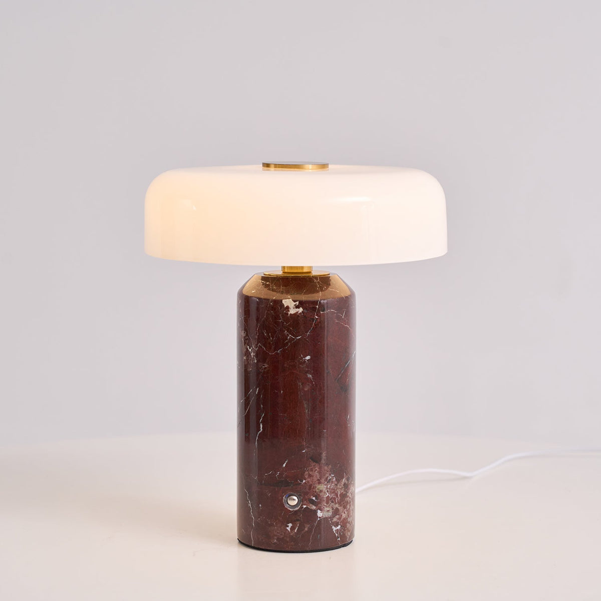 Lunara Marble Table Lamp with Opaline Glass Shade