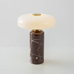 Lunara Marble Table Lamp with Opaline Glass Shade