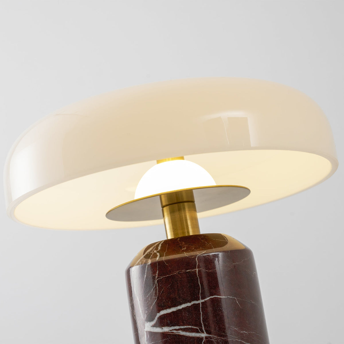 Lunara Marble Table Lamp with Opaline Glass Shade