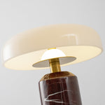 Lunara Marble Table Lamp with Opaline Glass Shade