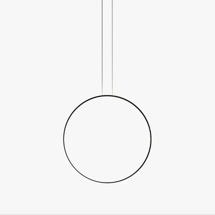 Nightfall Circle LED Pendant Light – Modern Black Metal Hanging Lamp