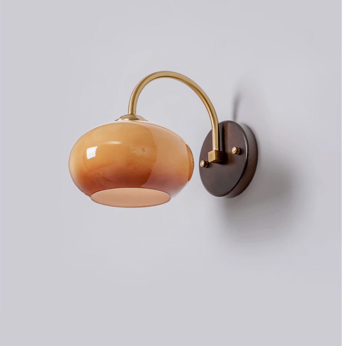 Nilo Wall Sconce in Amber Glass and Brass for Modern Interiors