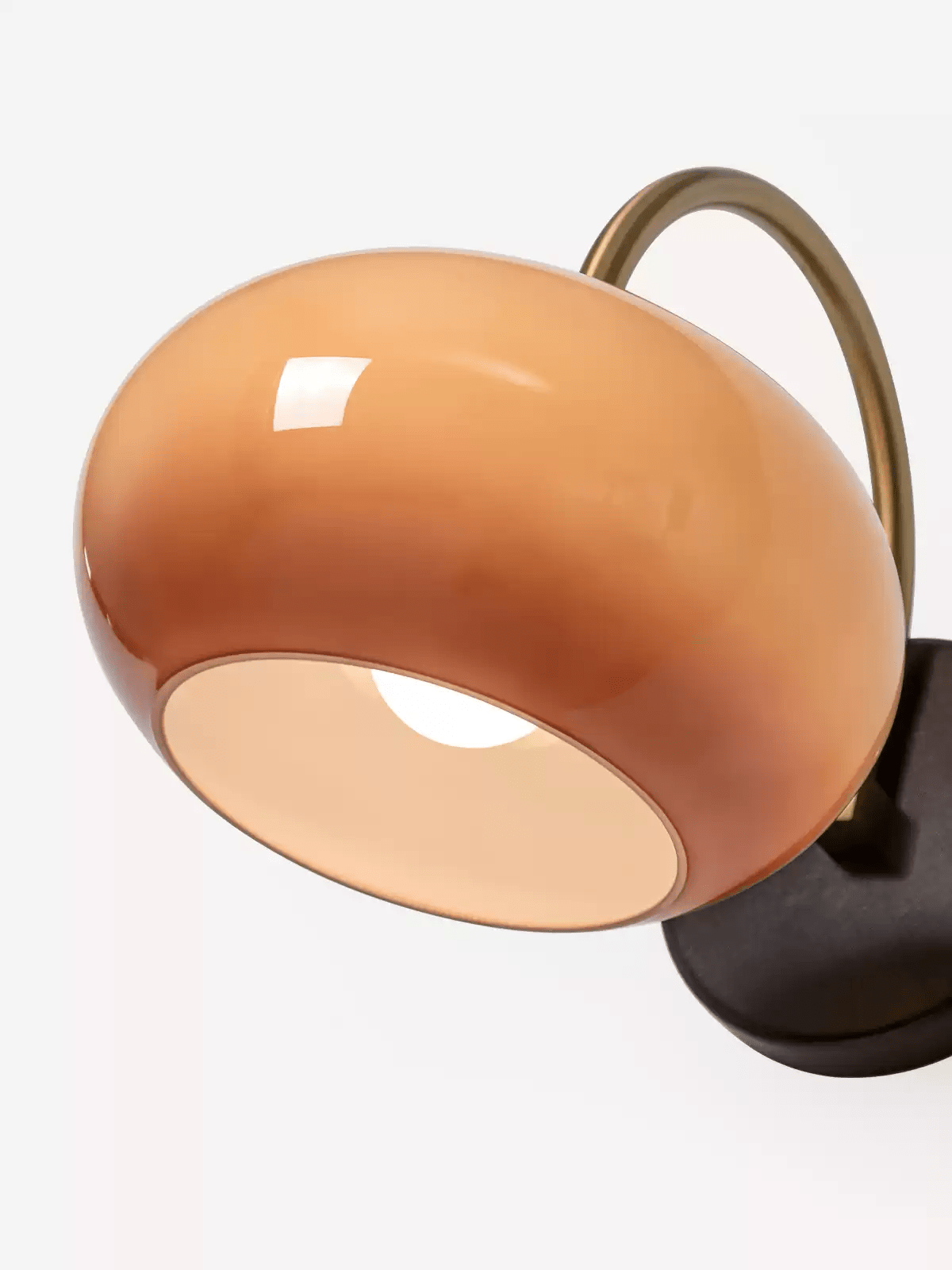 Nilo Wall Sconce in Amber Glass and Brass for Modern Interiors