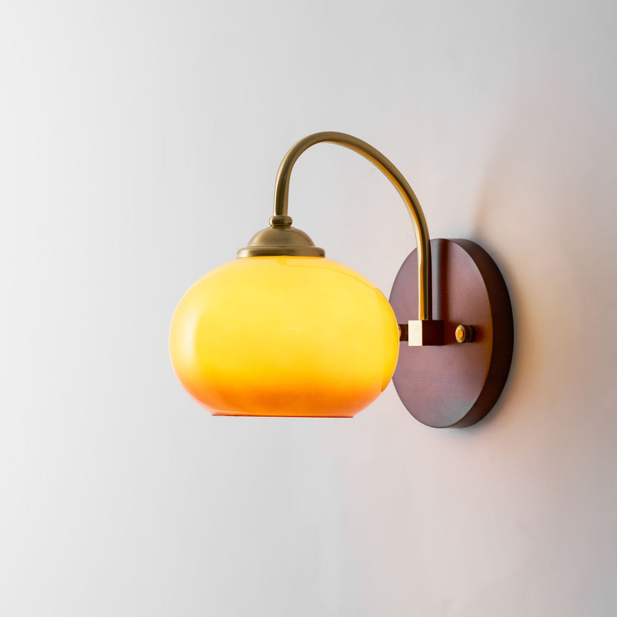 Nilo Wall Sconce in Amber Glass and Brass for Modern Interiors
