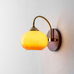 Nilo Wall Sconce in Amber Glass and Brass for Modern Interiors