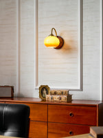 Nilo Wall Sconce in Amber Glass and Brass for Modern Interiors