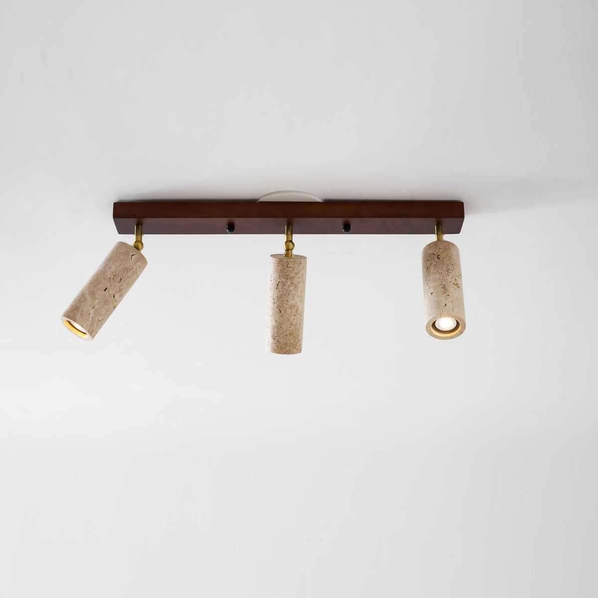 Nimbus Ceiling Spotlight in Walnut and Travertine