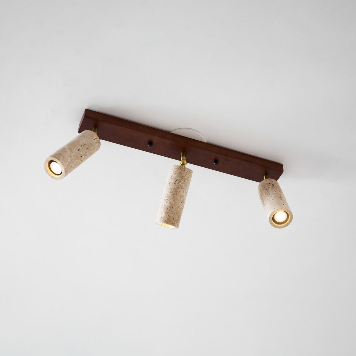 Nimbus Ceiling Spotlight in Walnut and Travertine