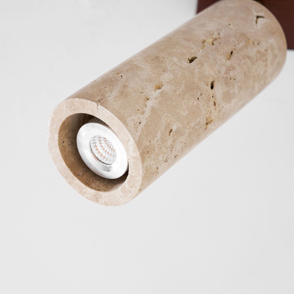 Nimbus Ceiling Spotlight in Walnut and Travertine