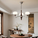 Nimira Modern Wood & Glass Chandelier – 8-Light Sculptural Pendant
