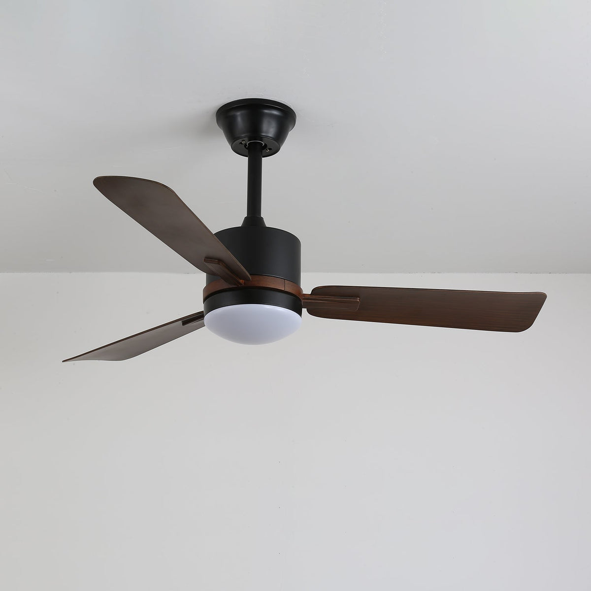 Nimora Ceiling Fan Light with LED and Remote – Modern Walnut Finish
