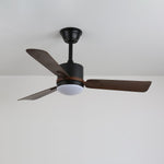 Nimora Ceiling Fan Light with LED and Remote – Modern Walnut Finish