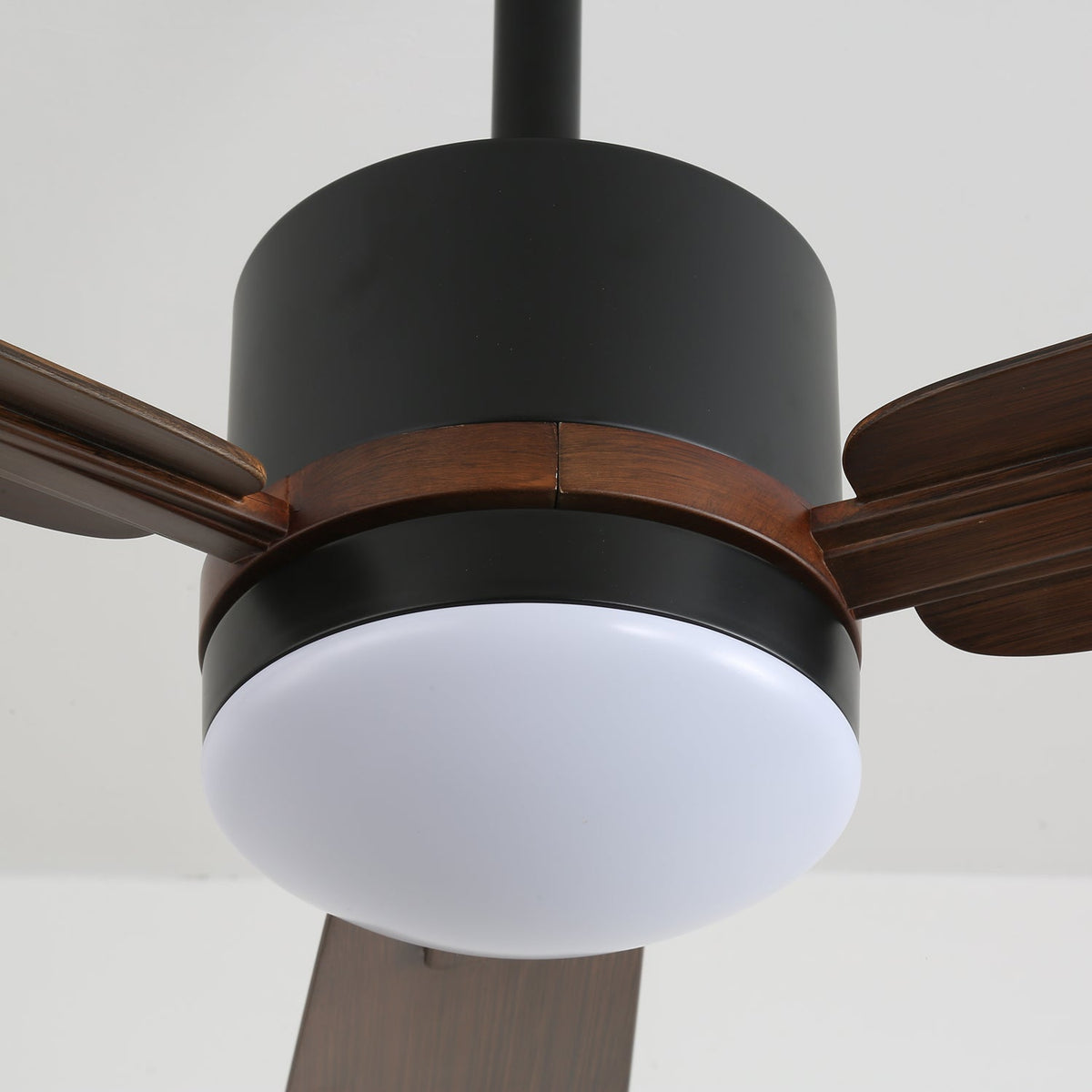 Nimora Ceiling Fan Light with LED and Remote – Modern Walnut Finish