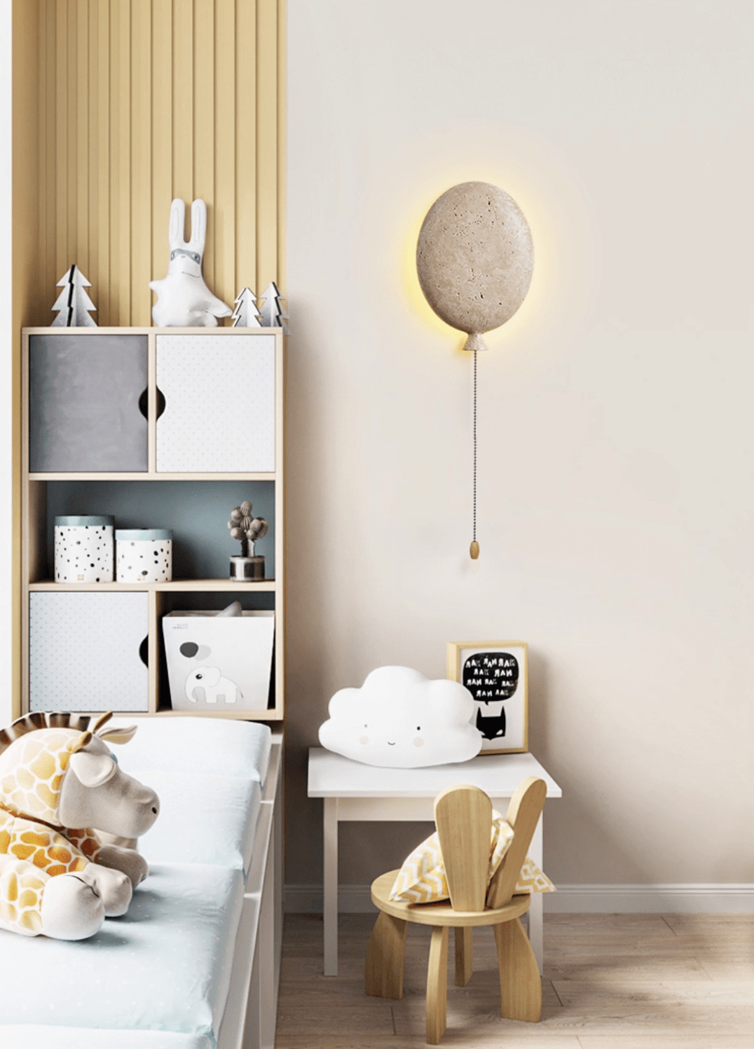 Nino Travertine Wall Sconce — Sculptural Balloon LED Light