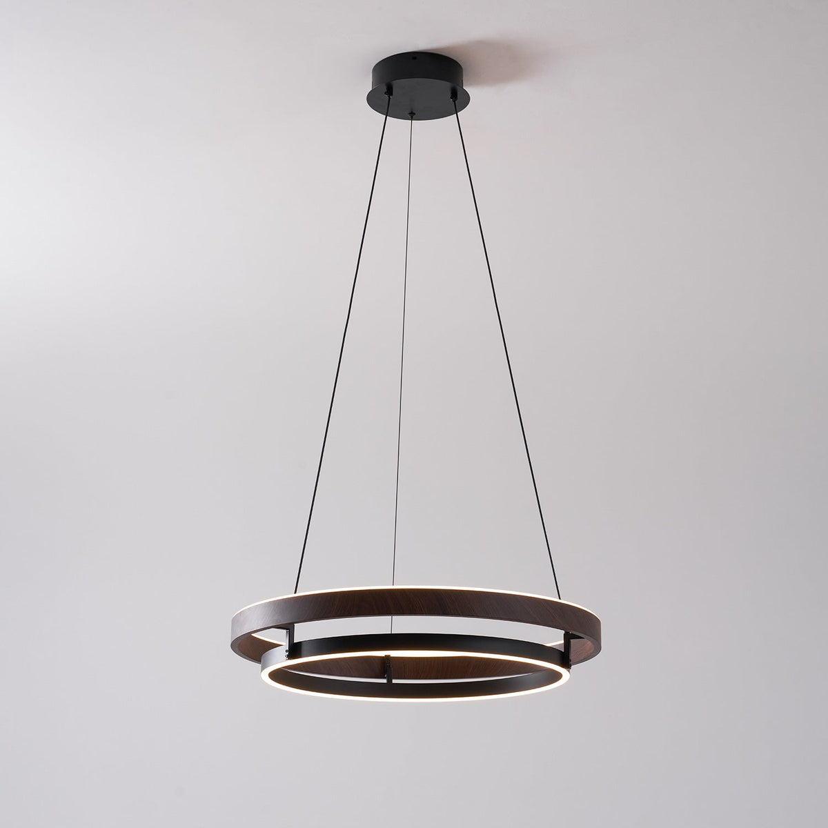 Haloa Modern Wood and Metal LED Pendant Light for Dining and Living Spaces