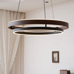 Haloa Modern Wood and Metal LED Pendant Light for Dining and Living Spaces